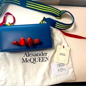 Alexander McQueen Jeweled Calfskin Leather Satchel